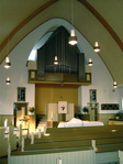 Zicht op de kansel en het orgel
<br/>
Henk Paap, 2005